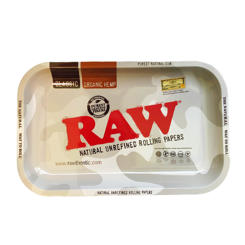 Vassoio per rollare in metallo RAW Artic Camo medio