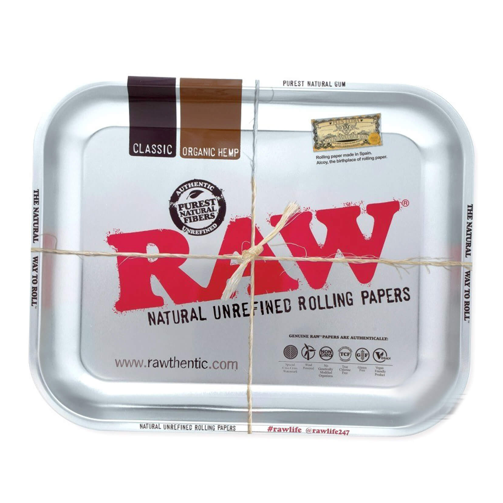 RAW - Silbermetallisches Rolltablett