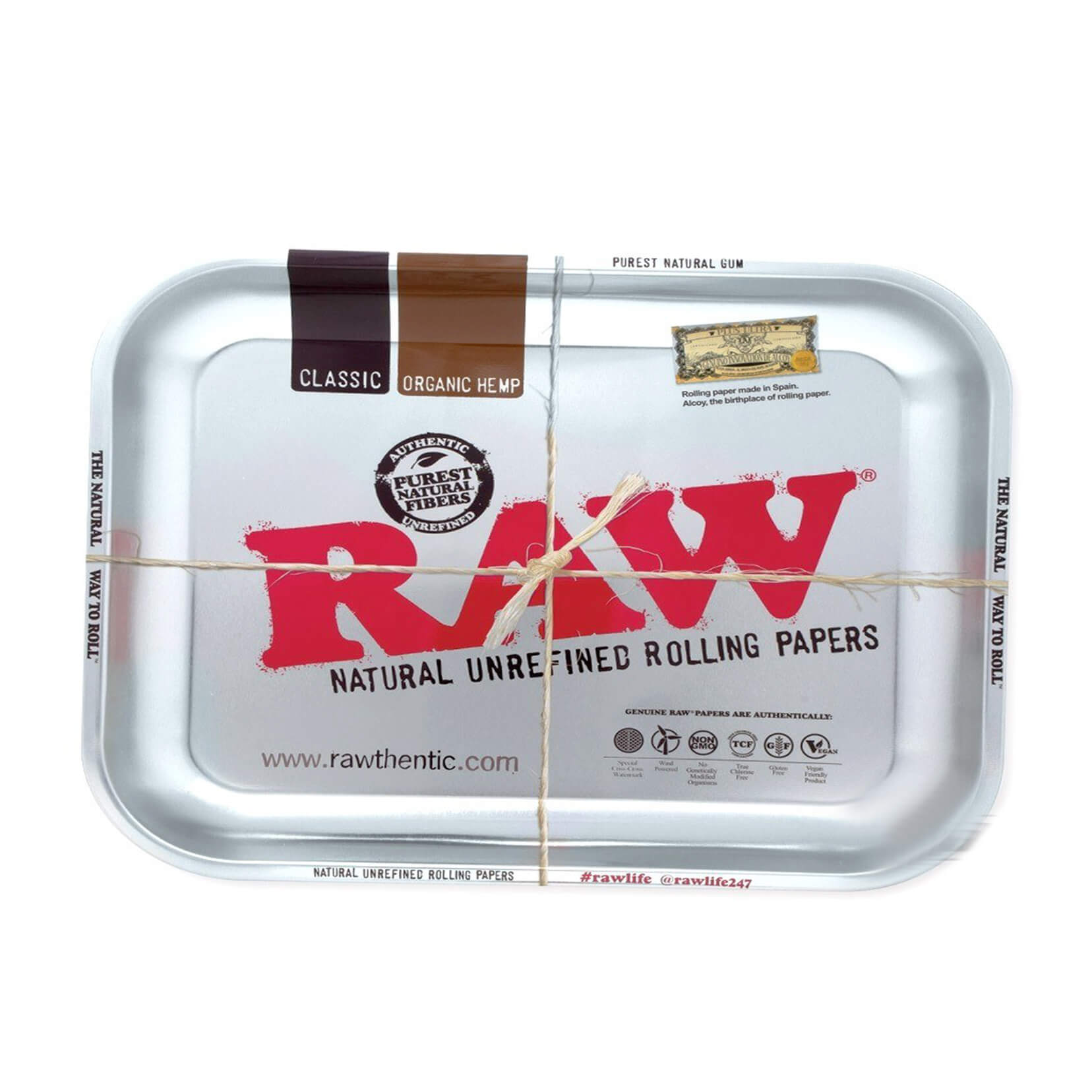 RAW - Silbermetallisches Rolltablett