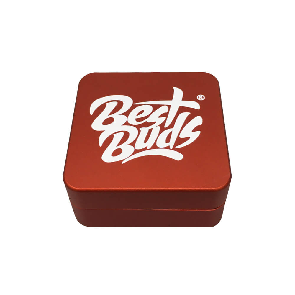 Best Buds Flat Square Aluminium Grinder 2 Parts (50mm)