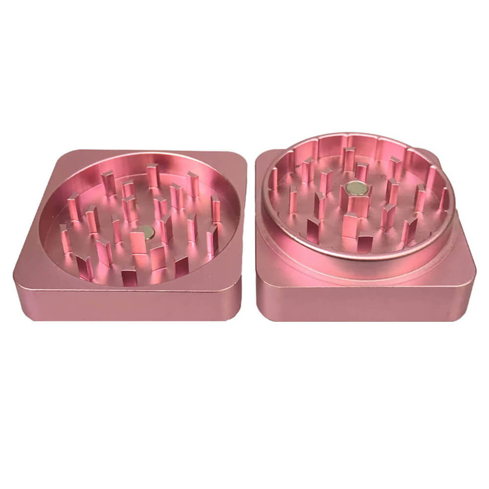 Best Buds Flat Square Aluminium Grinder 2 Parts (50mm)