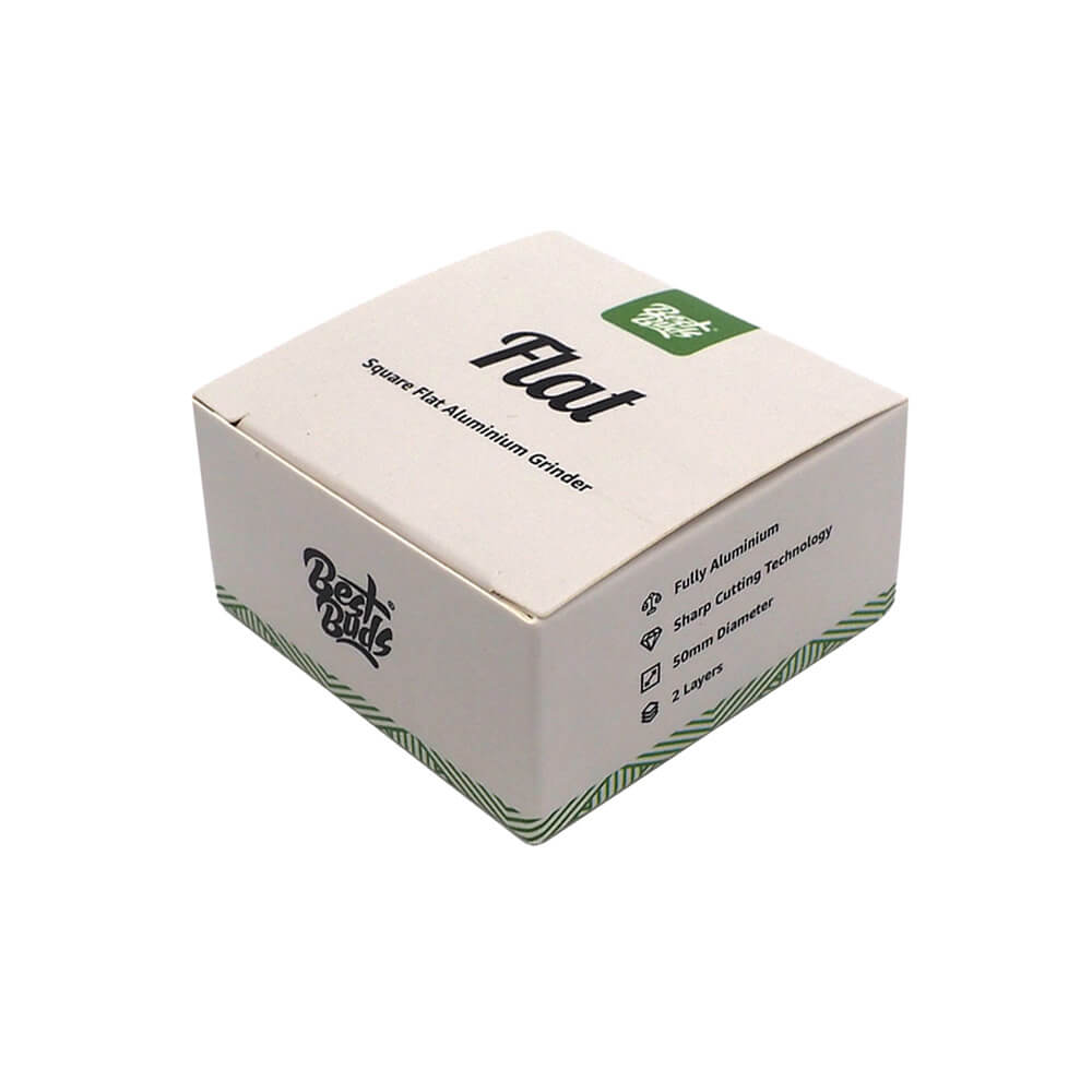 Best Buds Flat Square Aluminium Grinder 2 Parts (50mm)
