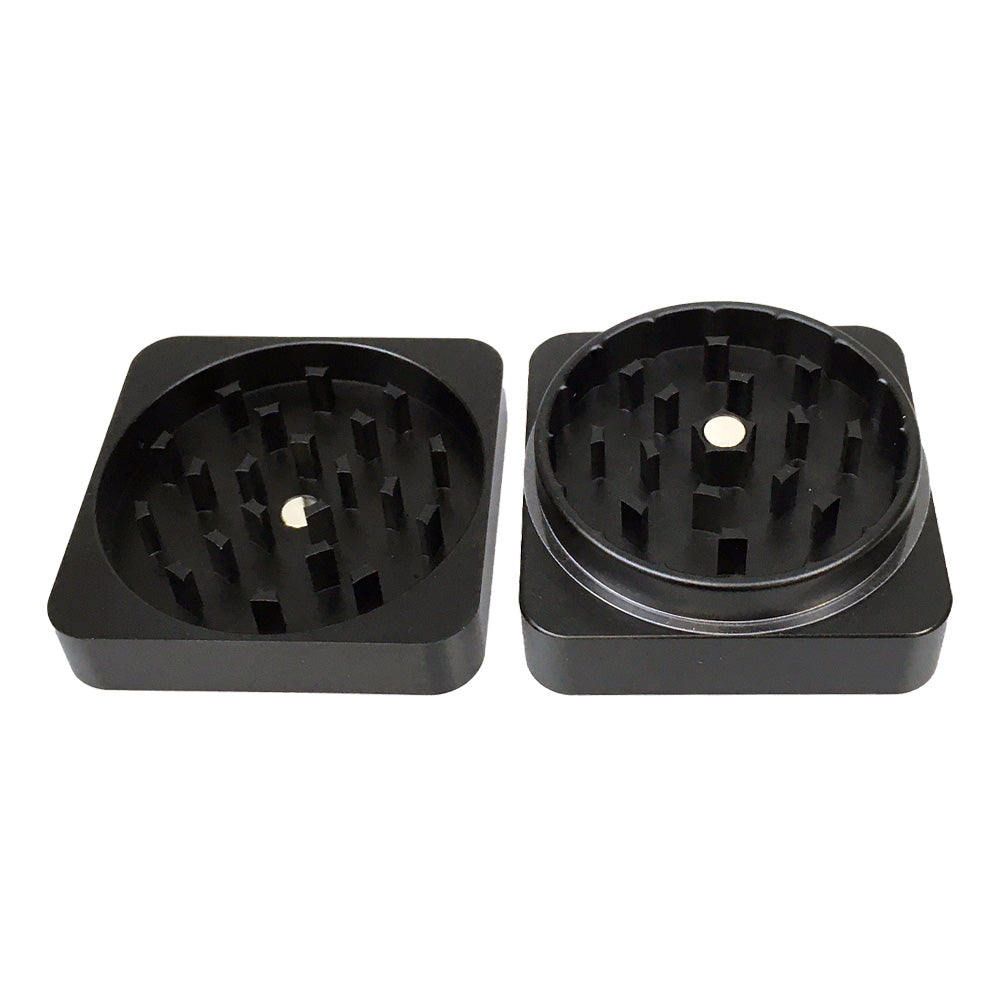 Best Buds Flat Square Aluminium Grinder 2 Parts (50mm)