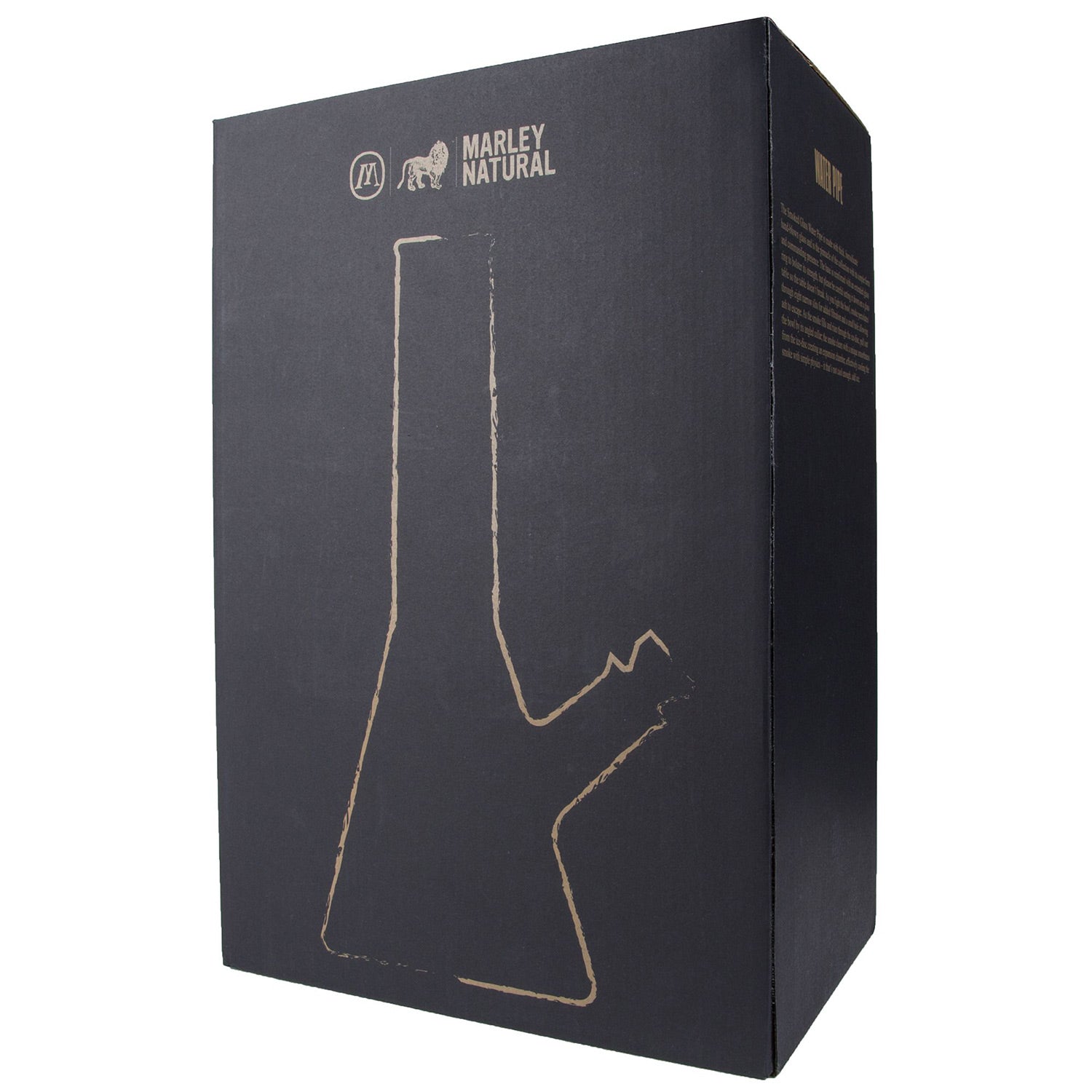 Marley Natural - Smoked Glass Water Pipe with Gold Stripe Decal